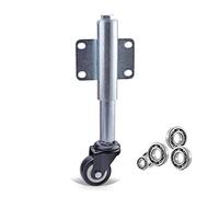 FEWDSCA Rueda de Puerta de Rueda Giratoria, Amortiguador de Muelle Libre Plano de Serviciosado Retráctil, Capacidad de Carga 165 Lbs, Resistente Y Duradero, 1 Pieza, sin Ruido/Negro-Nylon/Iversal
