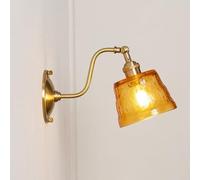 FEWDSCA Verde Ámbar Vidrio Pared Luz Moderna Granja, Sconce Industrial con Cuello de Ganso, Brazo Ajustable, Antiguo D Dormitorio Lámpara para Lado de Cama, Entrada Porche/Vidrio Ámbar