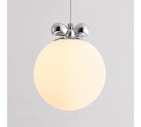 FEWDSCA Vidrio de Leche Luz Nórdico Cromo Medio Siglo Moderno Techo Colgante Lámpara Cocina Isla Luz Niños Dormitorio Comedor Lámpara Niñas Lado de Cama