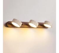 FEWDSCA Wall Sconce Natural Amarillo Travertino Iluminación de Pared Lámpara de Pared de Piedra Giratoria Interior Cálido Llevó Mesa de Vestir Iluminación Del Espejo de la Linterna de la Pared Del Bañ