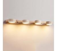 FEWDSCA Wall Sconce Natural Amarillo Travertino Iluminación de Pared Lámpara de Pared de Piedra Giratoria Interior Cálido Llevó Mesa de Vestir Iluminación Del Espejo de la Linterna de la Pared Del Bañ