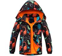 Fewlby Chaqueta Impermeable con Capucha para Niño, Cortavientos con Forro Polar Ligera Abrigo Prueba de Viento Chubasquero Primavera Otoño Abrigos Deportivos, 7-8 Años
