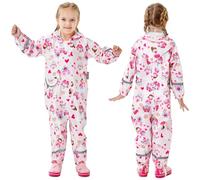 Fewlby Chubasquero Impermeable Niños Poncho de Lluvia Niñas Chaqueta Impermeable Ligero Abrigos de Lluvia Mono Impermeable con Capucha Traje de Lluvia S 1-3 Años