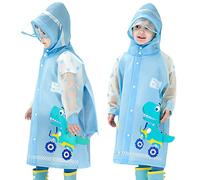 Fewlby Chubasqueros para Niños Poncho de Lluvia Niñas Chaqueta Impermeable Infantiles Ligero Abrigos Impermeables con Capucha Reutilizable Traje de Lluvia 1-2 Años