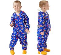 Fewlby Impermeable Niños Chubasquero, Traje de Lluvia Niñas Chaqueta de Lluvia Poncho con Capucha Abrigos Impermeables Reutilizable Mono Impermeable, 2-5 Años