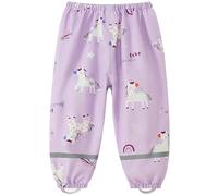 Fewlby Pantalones Impermeables para Niñas Niños Pantalones de Lluvia Mono Impermeable con Tiras Reflectantes Chubasquero Outdoor Traje Impermeable, 5-6 Años