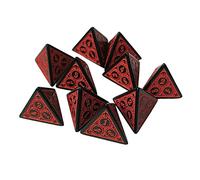 FewNvWa 10 Dados Poliédricos de Cuatro Caras, Dados Acrílicos D4 para Juegos de Matemáticas, Portátiles para Noches de Juegos de Mesa, Clases, Rojo