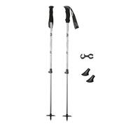 FewNvWa 2 Piezas Bastones de Esquí Telescópicos de Aluminio Ajustables con Cesta de Nieve Empuñadura Ergonómica de Bloqueo Mejorado para Adultos Y Niñ, Plata