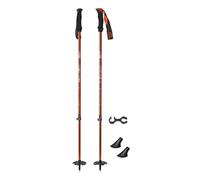 FewNvWa 2 Piezas Bastones de Esquí Telescópicos de Aluminio Ajustables con Cesta de Nieve Empuñadura Ergonómica de Bloqueo Mejorado para Adultos Y Niñ, Naranja