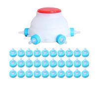 FewNvWa 20 Piezas Biberón para Cordero Botella Alimentadora Reutilizable de Animales con Equipo de Bebida Agrícola Hecho de Silicona Adecuado para Cría, con 30 Boquillas de Repuesto