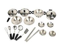 FewNvWa 20 Piezas de Utensilios de Cocina de Acero Inoxidable para Juegos de Imitación de Cocina Little Chef.