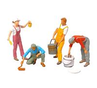 FewNvWa 4 Piezas Figuras en Miniatura Pintores Accesorios para Maquetas en Resina Detallada a Mano Adecuadas para Trenes a Escala 1 87 Paisajes Ferro, Sin Soporte de Escalera