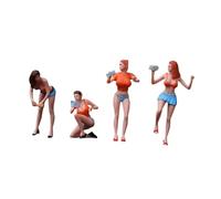 FewNvWa 4X Modelo de Chica Lavando Mano a Escala 1:64 con Top Naranja, Accesorio para Fotos.