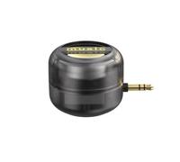 FewNvWa Amplificador Audio Portátil con Altavoz Mini Plástico y Batería Recargable para con Conector Audio Universal 35 Mm y por Voz Acuado para Disfrutar Música en el Trabajo, Negro Transparente
