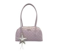 FewNvWa Bolso de Mano para Mujer, Bolso Tote, Bolso de Hombro Informal, Bolso de PU con Colgante Decorativo, Ligero, Ideal para Ir Al Trabajo O para Ir de Com, Violeta