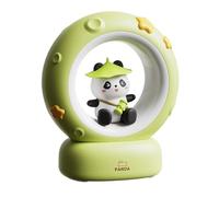 FewNvWa Bonita luz nocturna para niños, luz nocturna regulable, práctica lámpara circular redonda, lámpara LED de cabecera para baño, cafetería y oficina, panda verde