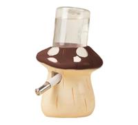 FewNvWa Botella de Agua para Hámster, Dispensador de Agua con Forma de Hongo, Boquilla a Prueba de Fugas, Soporte de Cerámica, Apto para Enanas, Hurones, MarrÓn