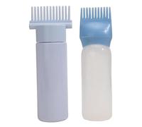 FewNvWa Botella de Tinte para El Cabello de 2 Piezas con Peine Incorporado, Aplicador, Botella de Aceite con Escala de Medición, Envase Recargable Par, Azul