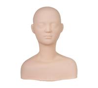 FewNvWa Cabeza de Entrenamiento Mannequin para Modelo de Práctica Flexible Maniquí para Maquillaje con Hombros Modelo Realista de Belleza Material Lavable Y S, Style B