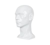 FewNvWa Cabeza de Maniquí Soporte para Pelucas Cabeza Modelo Expositor para Gorros Y Maniquí de Mesa Hecha de Material de PVC Y Resina Adecuado para Peluquer, Blanco Brillante