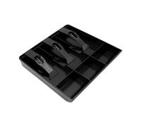 FewNvWa Cajón Portamonedas con Bandeja Organizadora Extraíble para Monedas Y Billetes. Estructura Compacta de PP. Ideal para Supermercados, Tiendas Y Quioscos, 3 Rejillas