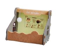FewNvWa Cama para Gato Esponjosa con Forma Encantadora Casa de Fieltro Transpirable y Antideslizante Resistente y Cómoda para Gatos y Gatitos Incluye Bola, MarrÓn
