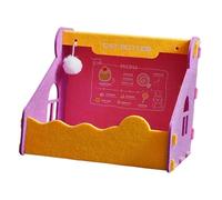 FewNvWa Cama para Gato Esponjosa con Forma Encantadora Casa de Fieltro Transpirable y Antideslizante Resistente y Cómoda para Gatos y Gatitos Incluye Bola, Rosa Amarillo