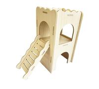 FewNvWa Casa Hamster de Madera Refugio Decorativo para Hamster con Estructura de Doble Nivel Y Escalera Adecuada para Ratones Jerbos Chinchillas Erizos, Style B