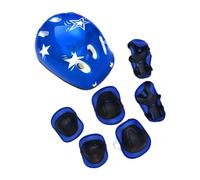 FewNvWa Casco para Bicicleta Infantil Transpirable y Ligero con Rodilleras Coderas Muñequeras Protección Ajustable Interior Acolchado Adecuado, Azul