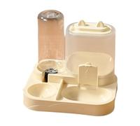 FewNvWa Comedero Automático para Mascotas Dispensador Doble de Alimento Recipiente Agua Tazón Fácil de Limpiar de Material Seguro Adecuado para Gatos Perros, Amarillo