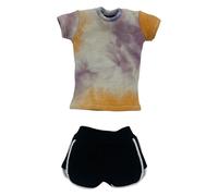 FewNvWa Conjunto de Ropa de 2 Piezas para Figuras de Acción, Miniatura a Escala 1/6, Mangas Cortas Holgadas Y Pantalones Cortos, Material de Tela Suave, Naranja
