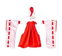 FewNvWa Conjunto Vestido Miko Figura Articulada Ropa Tradicional de Muñeca 1/12 Confeccionado Resistente Adecuado para Regalos y Exhibición Artística, Rojo