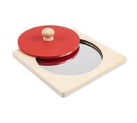 FewNvWa Espejo Sensorial, Juguete de Madera con Perilla, Rompecabezas, Juguete con Superficie Acrílica para Promover La Motricidad Fina en El Desarrollo, Rojo