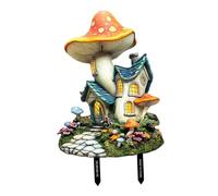 FewNvWa Estaca de Jardín Señal Casa de Hongo 2D Decoración Artística Adorno para Macetas Letrero de Hada Resistente para Exterior Adecuado para Césped Y, 20.5 X 28.4 Cm