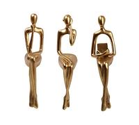 FewNvWa Estatua de Piezas del Sentado, Escultura de Arte Abstracto, Figura Modernista, Decorativo, Resina, Acabado Liso, Oro, Individual