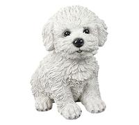 FewNvWa Estatua Perro Figura Escultura Ornamental Artesanía Animal en Resina Segura Adecuada para Colección Decoración de Hogar Oficina Mesa, blanco, unico