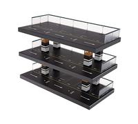 FewNvWa Estuche de Exhibición para Coches a Escala 1/64 con Escenario Simulado Cuatro Niveles Soporte Acrílico para Vehículos Miniatura Estilo Garaje de Mader, Negro 3 Niveles.