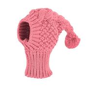 FewNvWa Gorro para Perro Navideño Capucha Tejida Cálida con Pompón Divertido Beanie para Gatos Pasamontañas a Crochet Flexible Adecuado para Mascotas, S
