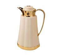 FewNvWa Jarra Cafetera Árabe Portátil Tetera Térmica con Cuerpo de PP Y Interior de Vidrio Diseño Elegante Y Funcional para Servir Café Y Té Adecuada para Res, Oro Amarillo