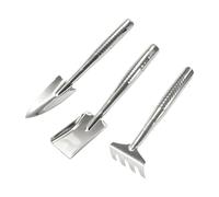 FewNvWa Juego de 3 Herramientas de Jardinería, Herramienta Manual Ligera de Acero Inoxidable para, Palas Y Rastrillos
