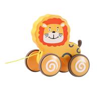 FewNvWa Juguete de Cuerda para Arrastrar, Juguete para Caminar, Juguete Sensorial de Percepción de Colores para Empujar Y Arrastrar para Juegos de Simulación, león