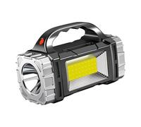 FewNvWa Linterna LED Recargable Mini Solar Portátil Linterna de Mano con Doble Interruptor Y Varios Modos de Luz Ligera Y Fácil de Adecuada para C, Plata