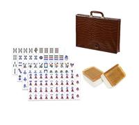 FewNvWa Mahjong Acrílico Set de Azulejos Grabados de Cristal Material para Mesa Experiencia Tradicional Adecuado para Celebraciones y Juegos Casuales, Oro Champán