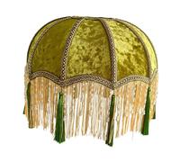 FewNvWa Pantalla de Lámpara de Mesa Vintage Europea con Flecos Cubierta de Terciopelo para Lámpara Diseño Ornamental Retro Estilo País y Detalles de Borlas
