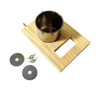 FewNvWa Perchero para Pájaros con Estación Alimentadora y Cuenco Extraíble Madera Natural Acero Inoxidable Duradero Adecuado para Loros Regalo Decoración Casa, Taza Individual