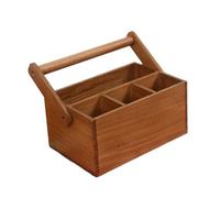 FewNvWa Porta Cubiertos de Madera Recipiente para Accesorios de Cocina con Estilo Retro y Asas Portátiles para Decoración de Encimera Adecuado para Hogar