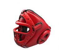 FewNvWa Protector de Cabeza de Boxeo Facial Casco Deportivo Material Resistente al Desgaste Absorción de Impacto Adecuado para Taekwondo y Muay Thai, Rojo, L