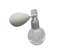FewNvWa Pulverizador Botella Atomizador Recargable Redondo para Fibras Capilares Vidrio Transparente Dispensador Portátil Reutilizable Adecuado para Coche, Gris
