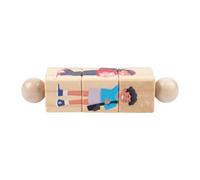FewNvWa Puzzle de Madera para Niños con Patrones Creativos Juego Giratorio de Construcción Manual Motricidad Fina Estímulo Adecuad, Gente