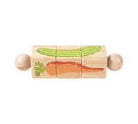 FewNvWa Puzzle de Madera para Niños con Patrones Creativos Juego Giratorio de Construcción Manual Motricidad Fina Estímulo Adecuad, Verdura